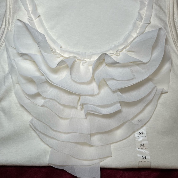 White Ruffled Tank Top - Picture 4 of 4